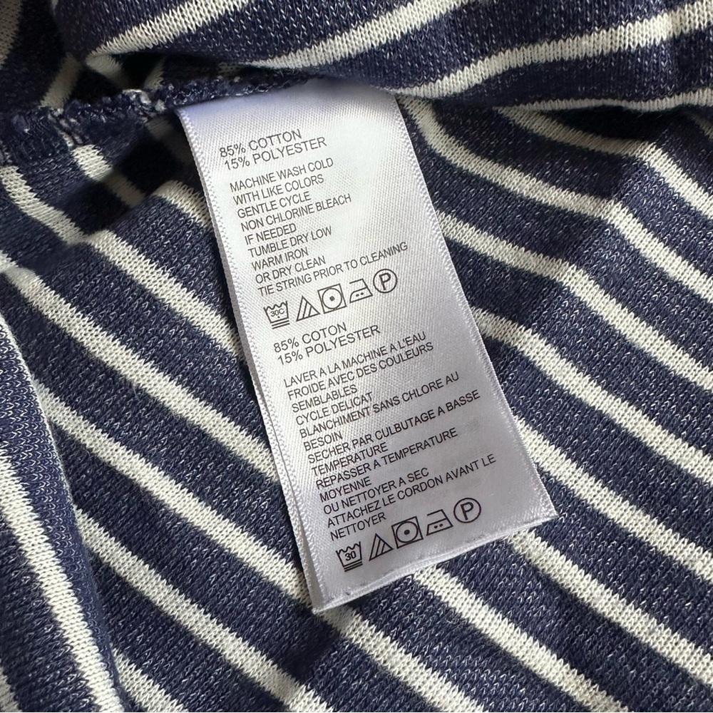 Tommy Bahama |  Navy and White Catalina Striped Lace-Up Knit Tunic | Small - Picture 11 of 13